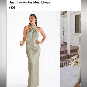 Moss green maxi dress. Size 4, worn once